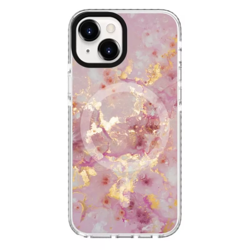Evelatus etui na Apple iPhone 15 PC+TPU z MagSafe - marmurowy róż