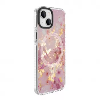 Evelatus etui na Apple iPhone 15 PC+TPU z MagSafe - marmurowy róż