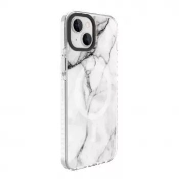 Evelatus Apple iPhone 15 Plus etui PC+TPU z MagSafe - Custom Marble White