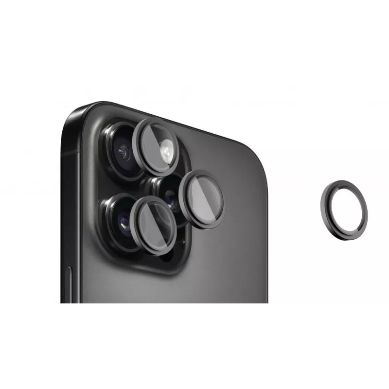 Evelatus Apple iPhone 16 Pro / 16 Pro Max Camera Lens Protector Armor Black Titanium