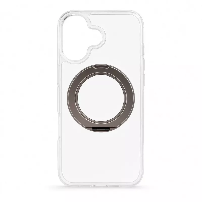 Evelatus Apple iPhone 17 Etui hybrydowe z MagSafe PC+TPU 360 Metalowy stojak Przezroczyste