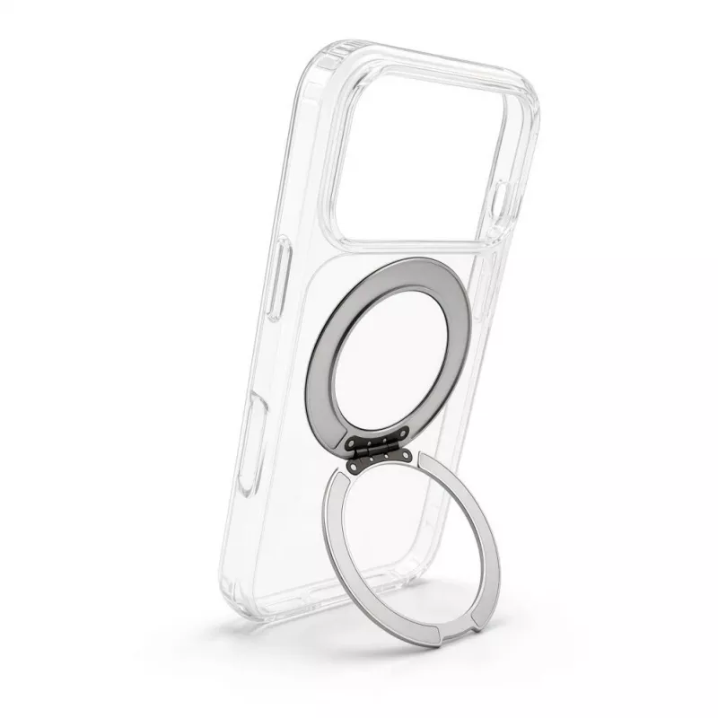 Evelatus Apple iPhone 17 Pro Etui hybrydowe z MagSafe PC+TPU 360° Metalowa Podstawka Przezroczyste