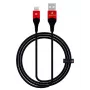 Evelatus Apple Kabel Lightning MFI09 Aluminiowa Osłona + Plecionka Czarny Czerwony