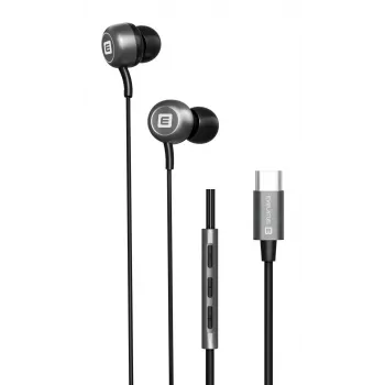 Evelatus Crystal Clear Audio Słuchawki douszne z USB-C i mikrofonem, czarne
