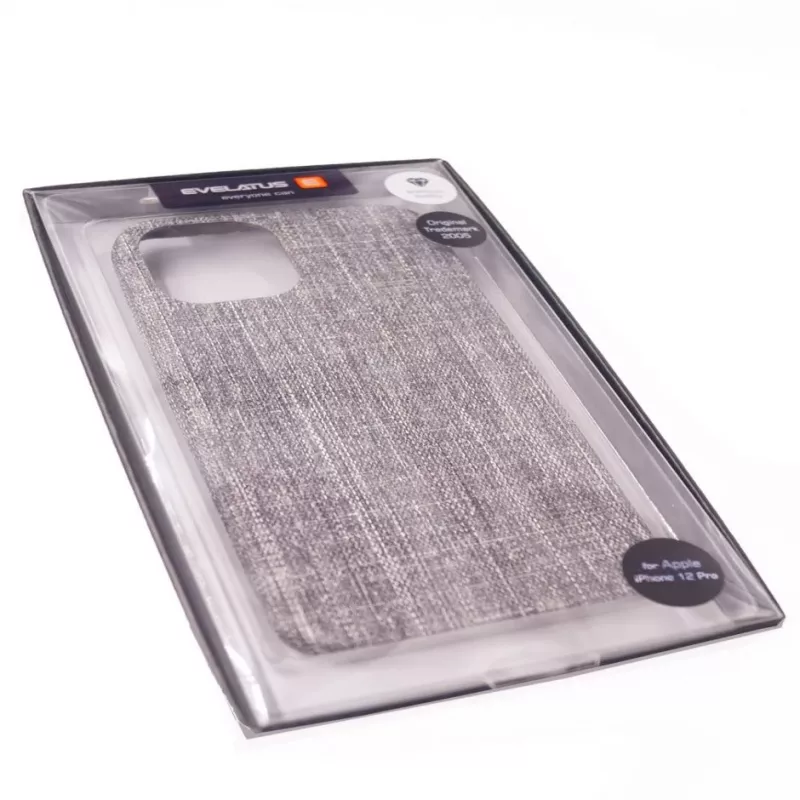 Evelatus Etui materiałowe do Apple iPhone 12/12 Pro EFC01 - Czarny