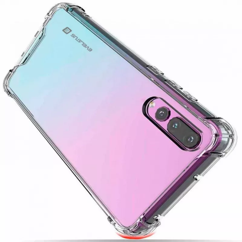 Evelatus Huawei P30 Wojskowe Wstrząsoodporne Silikonowe Etui TPU Przezroczyste