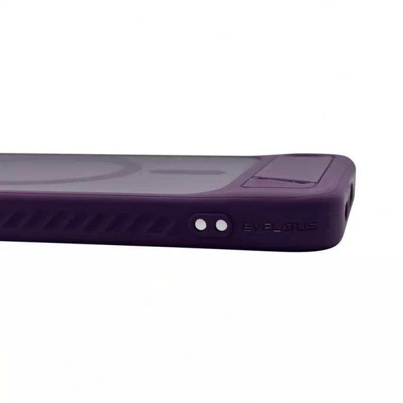 Evelatus Gumowane etui MagSafe ze stojakiem do Samsung Galaxy A37 / A36 - Fioletowy