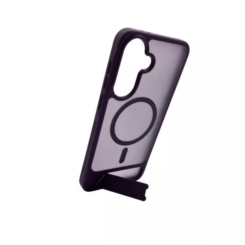 Evelatus Gumowane etui MagSafe ze stojakiem do Samsung Galaxy A37 / A36 - Fioletowy