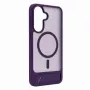 Evelatus Gumowane etui MagSafe ze stojakiem do Samsung Galaxy A37 / A36 - Fioletowy