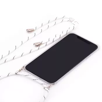 Evelatus Etui Samsung A50 z Linką Białe Paski Przezroczyste