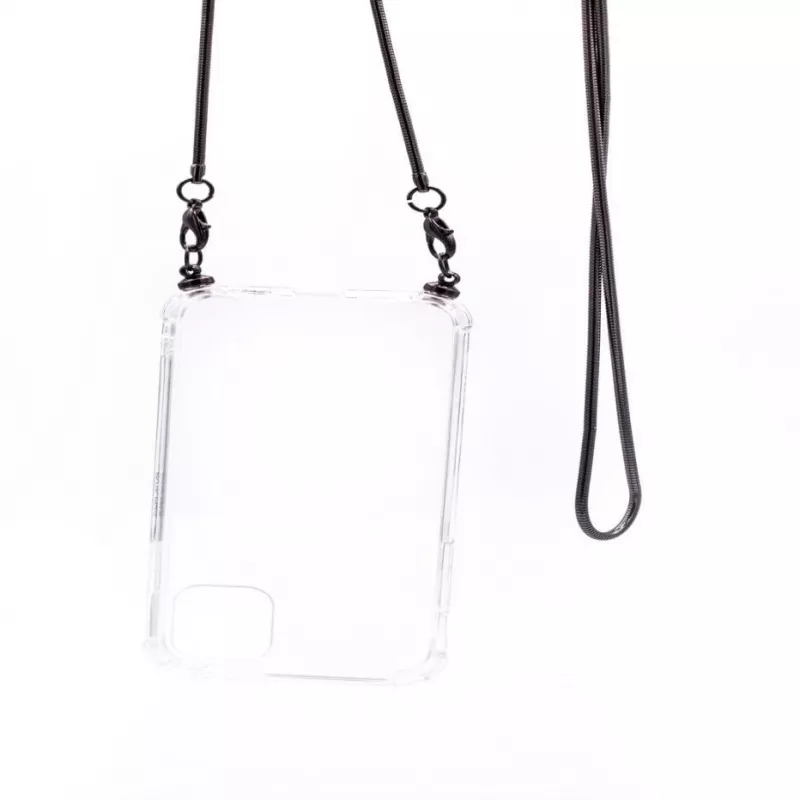 EVELATUS Samsung Galaxy A10 Silicone Transparent with Necklace TPU Strap Space Gray