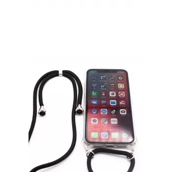 Evelatus Etui Samsung Galaxy A10s z Paskiem, Czarny Transparentny