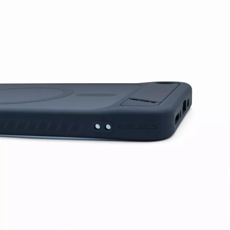 Evelatus Samsung Galaxy A17 4G / A17 5G Etui z gumową powłoką, MagSafe, ze stojakiem, granatowe