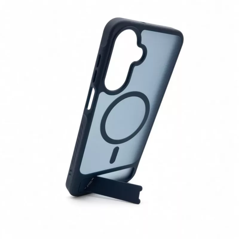 Evelatus Samsung Galaxy A17 4G / A17 5G Etui z gumową powłoką, MagSafe, ze stojakiem, granatowe