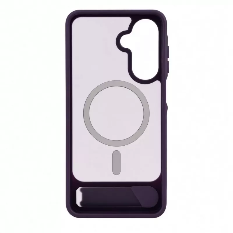 Evelatus Samsung Galaxy A17 4G / A17 5G Gumowana obudowa MagSafe ze stojakiem, fioletowa