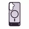 Evelatus Samsung Galaxy A17 4G / A17 5G Gumowana obudowa MagSafe ze stojakiem, fioletowa