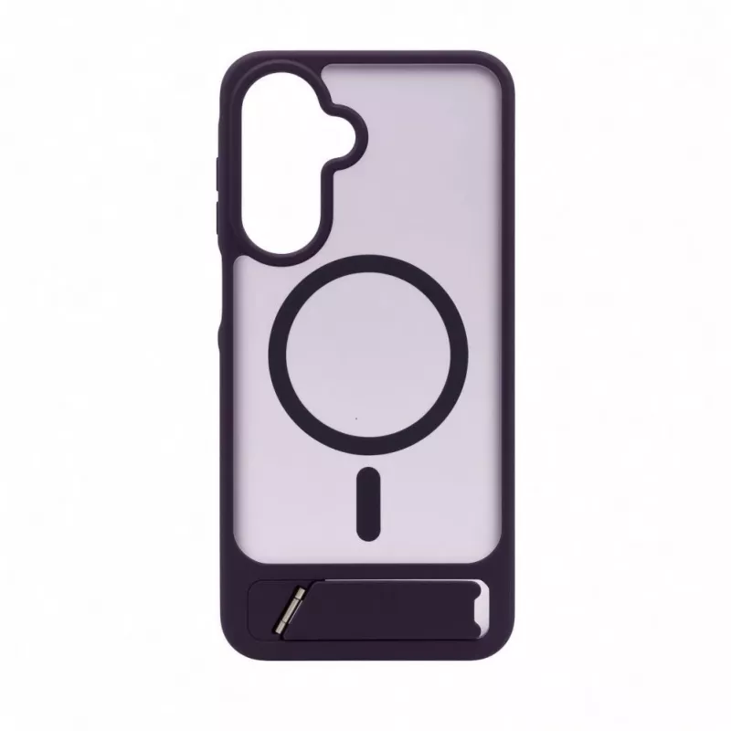 Evelatus Samsung Galaxy A17 4G / A17 5G Gumowana obudowa MagSafe ze stojakiem, fioletowa
