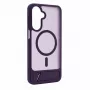 Evelatus Samsung Galaxy A17 4G / A17 5G Gumowana obudowa MagSafe ze stojakiem, fioletowa