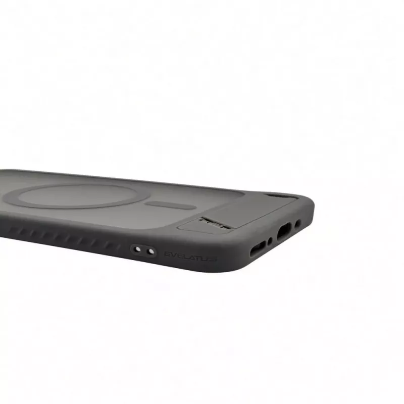 Evelatus Samsung Galaxy A17 4G / A17 5G Etui z powłoką gumową MagSafe ze stojakiem, kolor dymny szary