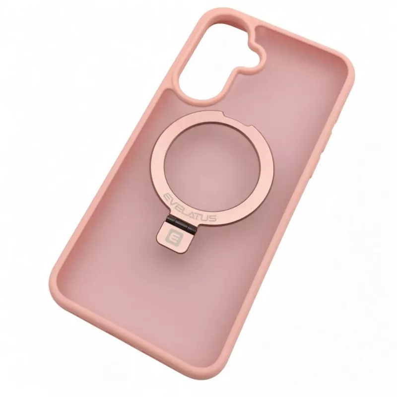 Evelatus Samsung Galaxy A37 / A36 Etui ochronne Shield z MagSafe i stojakiem, matowe, kolor jasnoróżowy