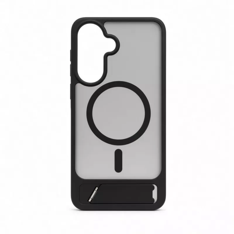 Evelatus Samsung Galaxy A57 Gumowana obudowa MagSafe ze stojakiem Czarna