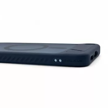 Evelatus Samsung Galaxy A57 Gumowana obudowa MagSafe ze stojakiem, granatowa