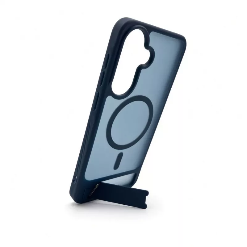 Evelatus Samsung Galaxy A57 Gumowana obudowa MagSafe ze stojakiem, granatowa