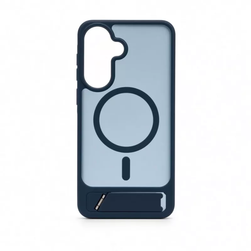 Evelatus Samsung Galaxy A57 Gumowana obudowa MagSafe ze stojakiem, granatowa