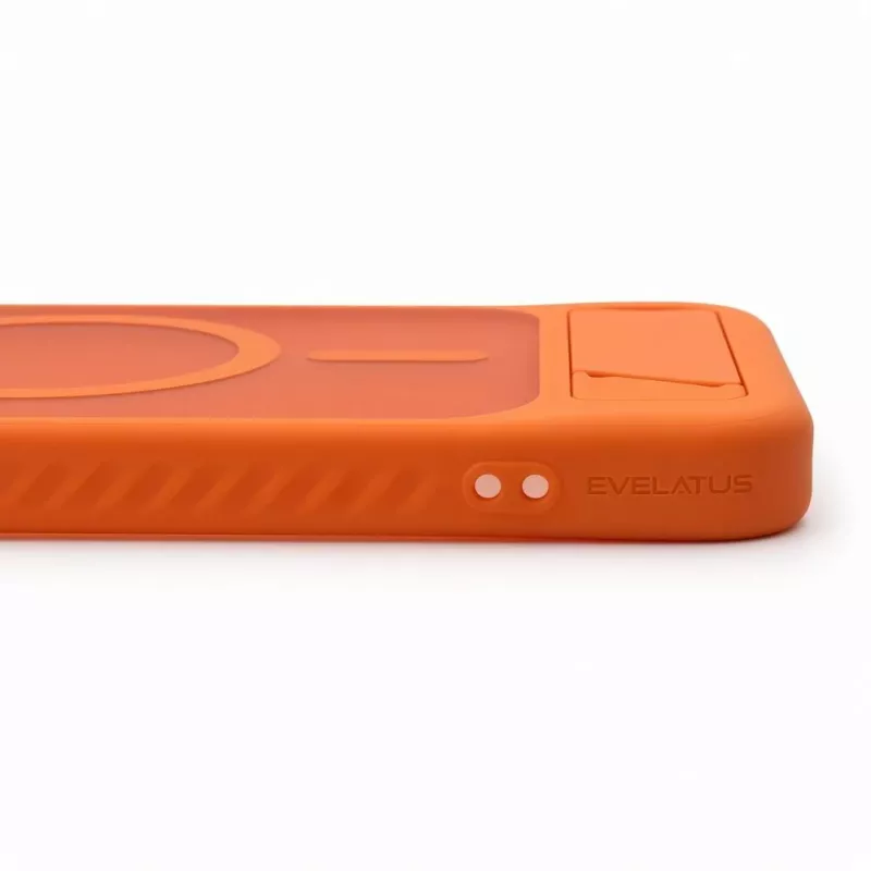 Evelatus Samsung Galaxy A57 Gumowana obudowa MagSafe ze stojakiem Pomarańczowa
