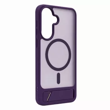 Evelatus Samsung Galaxy A57 Gumowana obudowa MagSafe ze stojakiem, kolor fioletowy