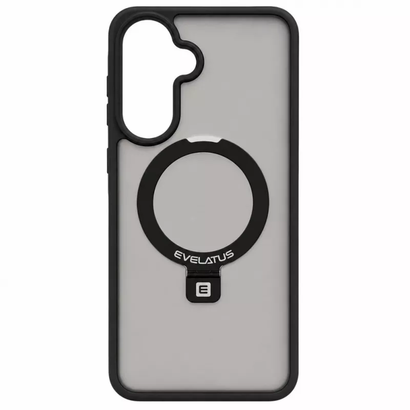 Evelatus Samsung Galaxy A57 Etui ochronne Shield z MagSafe i stojakiem, matowy pierścień, czarny