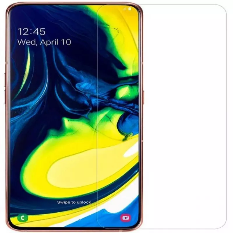 Evelatus Samsung Galaxy A80 0.33mm Flat Clear Tempered Glass Screen Protector z Japońskim Klejem i Powłoką Antystatyczną