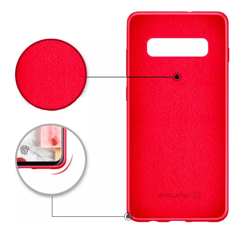 Evelatus Samsung Galaxy S10 Plus Miękka Silikonowa Etui Czerwony