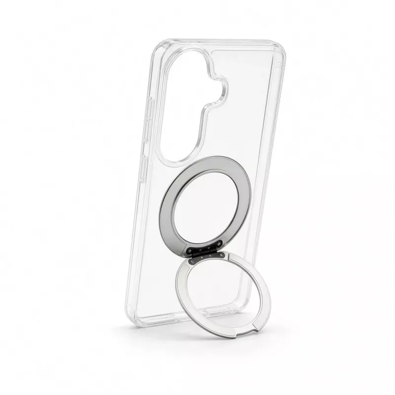 Evelatus Samsung Galaxy S26 Etui hybrydowe z MagSafe PC+TPU 360 Metalowy stojak Przezroczyste