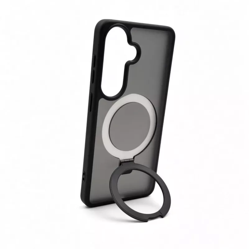 Evelatus Samsung Galaxy S26 Shield Case z MagSafe i stojakiem, matowe czarne kółko