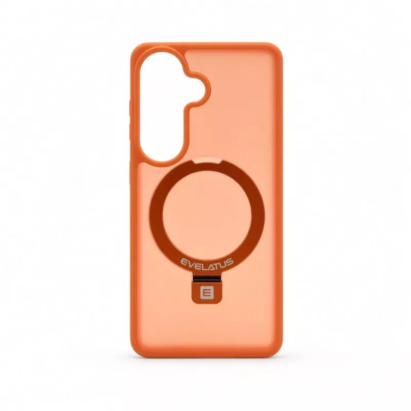 Evelatus Samsung Galaxy S26 Shield Case z MagSafe i stojakiem, matowy pomarańczowy