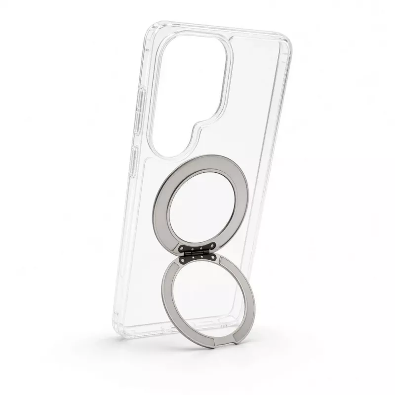 Evelatus Samsung Galaxy S26 Ultra Etui hybrydowe z MagSafe PC+TPU 360 Metalowy stojak Przezroczyste