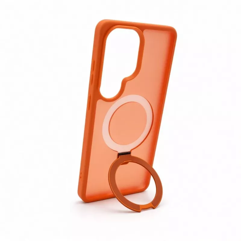 Evelatus Samsung Galaxy S26 Ultra Shield Case z MagSafe i stojakiem pierścieniowym, matowy pomarańczowy