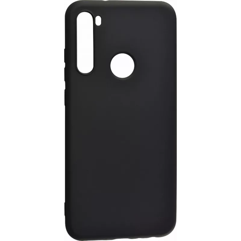 Evelatus Soft Touch Silicone Case with Strap for Xiaomi Redmi Note 8 / Redmi Note 8 2021 - Black