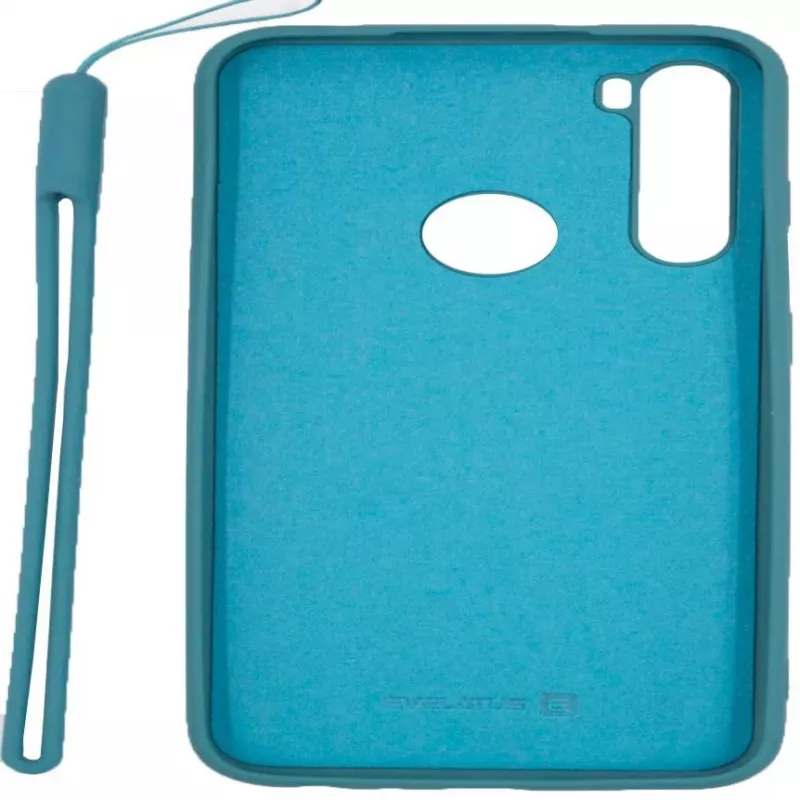 Evelatus Soft Touch Silicone Case with Strap dla Xiaomi Redmi Note 8 / Redmi Note 8 2021 - Niebieski