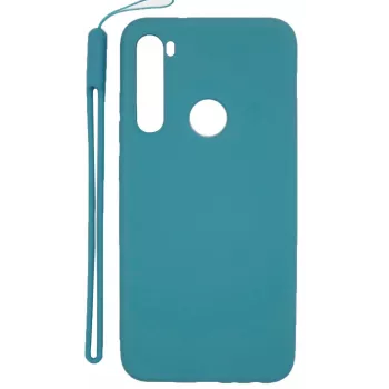 Evelatus Soft Touch Silicone Case with Strap dla Xiaomi Redmi Note 8 / Redmi Note 8 2021 - Niebieski