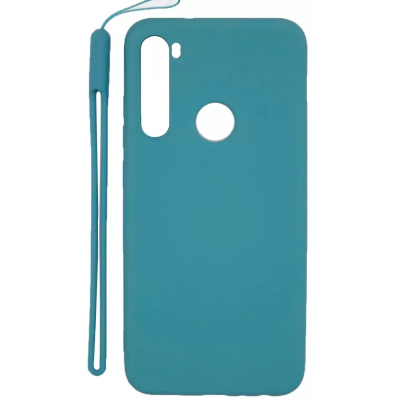 Evelatus Soft Touch Silicone Case with Strap dla Xiaomi Redmi Note 8 / Redmi Note 8 2021 - Niebieski