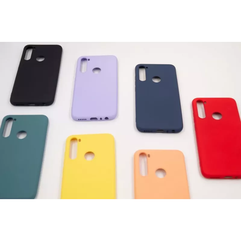 Evelatus Soft Touch Silicone Case with Strap for Xiaomi Redmi Note 8 / Redmi Note 8 2021 - Red