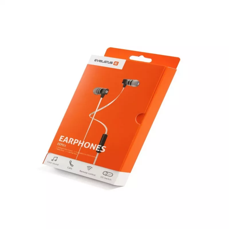 Evelatus Universal Hands Free EEP01 z mikrofonem, uniwersalne 3,5 mm, biały