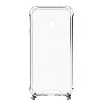 Evelatus Xiaomi Redmi 8 Silikonowy Przezroczysty z Naszyjnikiem TPU Pasek Srebrny