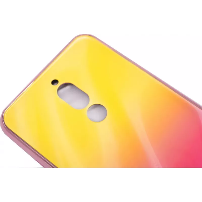 Evelatus Xiaomi Redmi 8 Water Ripple Gradient Color Anti-Explosion Tempered Glass Case Gradient Yellow-Pink