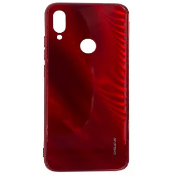 Evelatus Xiaomi Redmi Note 7 Water Ripple Full Color Electroplating Tempered Glass Case Red
