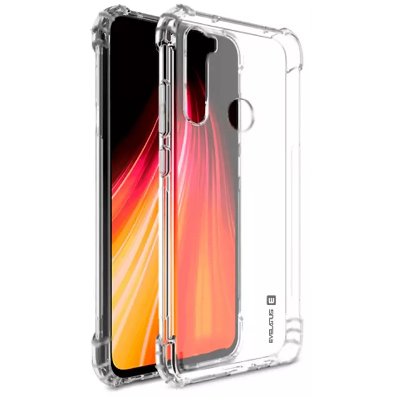 Evelatus Xiaomi Redmi Note 8 / Redmi Note 8 2021 Military Shockproof Silicone Case TPU Transparent
