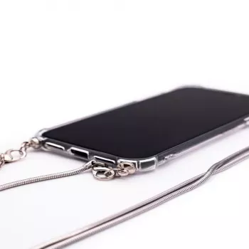 Evelatus Xiaomi Redmi Note 8 / Redmi Note 8 2021 Silicone Transparent with Necklace TPU Strap Silver