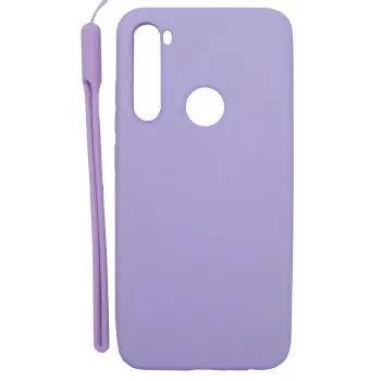 Evelatus Xiaomi Redmi Note 8 / Redmi Note 8 2021 Soft Touch Silicone Case with Strap Purple